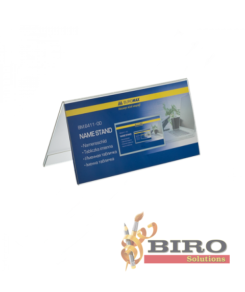 Suport din plastic pentru  informație dublu, 100x200 mm,  BUROMAX